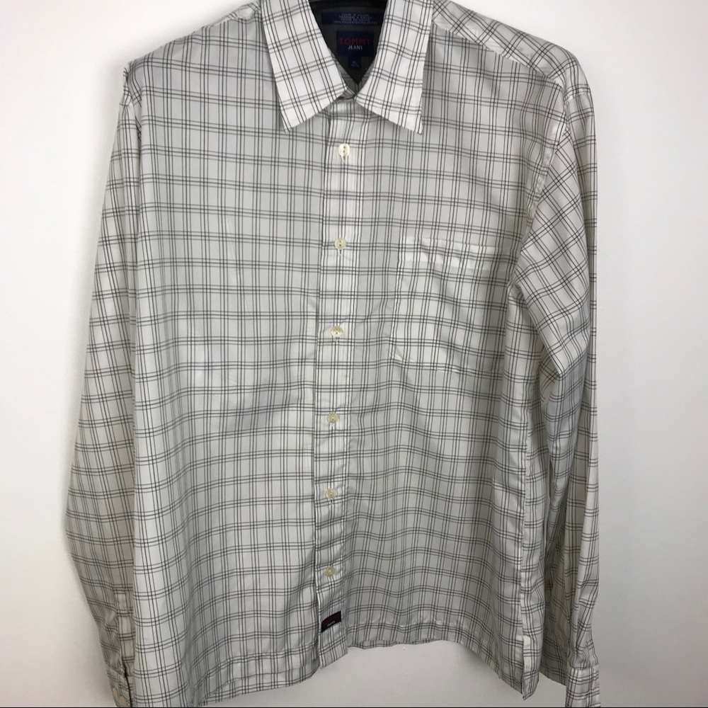 White and Black Tommy Jeans Button Down